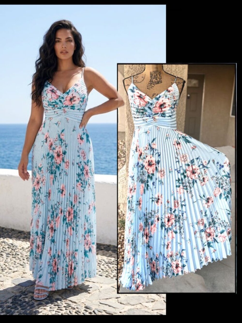 Petal and Pup Floral Pleated Naira Maxi Dress Size 6